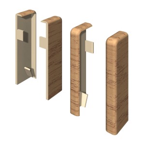 Egger Endstücke, kubisch, 6 cm, Eiche Honig, 2 Stück für Leisten.