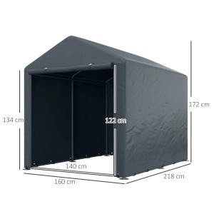 Outsunny Garagenzelt, dunkelgrau, 1,6x2,18x1,72m, mit UV-Schutz. Ideal als Mährobotergarage.