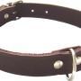 Braunes Heim Hundehalsband aus Softleder, 12 mm breit und 32 cm lang.
