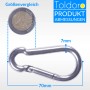 Edelstahl Karabinerhaken 70mm, 5er Set. Rostfrei, ideal für Garten, Camping & Wassersport.