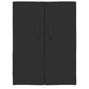 vidaXL Schuhschrank, schwarz, mit Stoffbezug und zwei Türen. Schuhkommode für Flur und Garderobe.