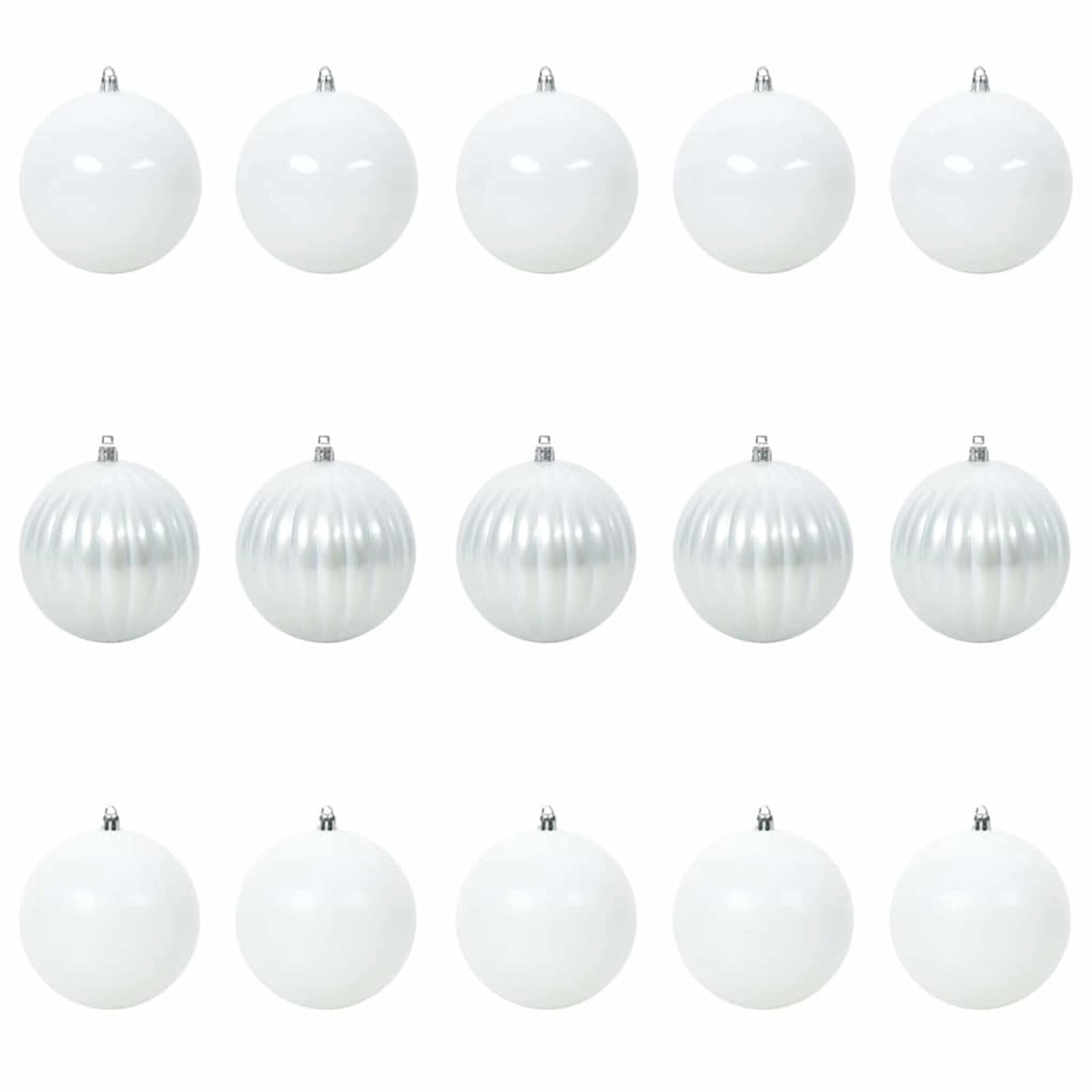 vidaXL Weihnachtskugel-Set 15-Tlg Weiß XL 42018865