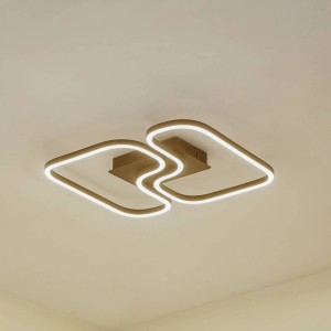 Moderne, schwarze LED Deckenleuchte Amiya aus Aluminium für Wohnzimmer.