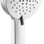 Verchromte baliv Handbrause, Modell HBR-120.130, Durchmesser 12 cm. Runde Form mit Antikalk-Noppen.
