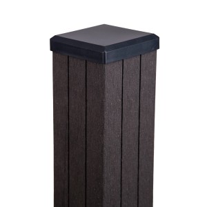 GroJa Fertigzaun Pfosten anthrazit zum Aufdübeln mit Kappe, 7x7x190 cm.