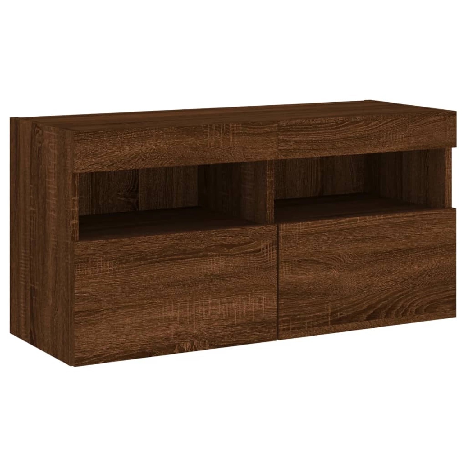 VidaXL TV-Wandschrank mit LED-Leuchten Braun Eichen-Optik 80x30x40 cm günstig online kaufen