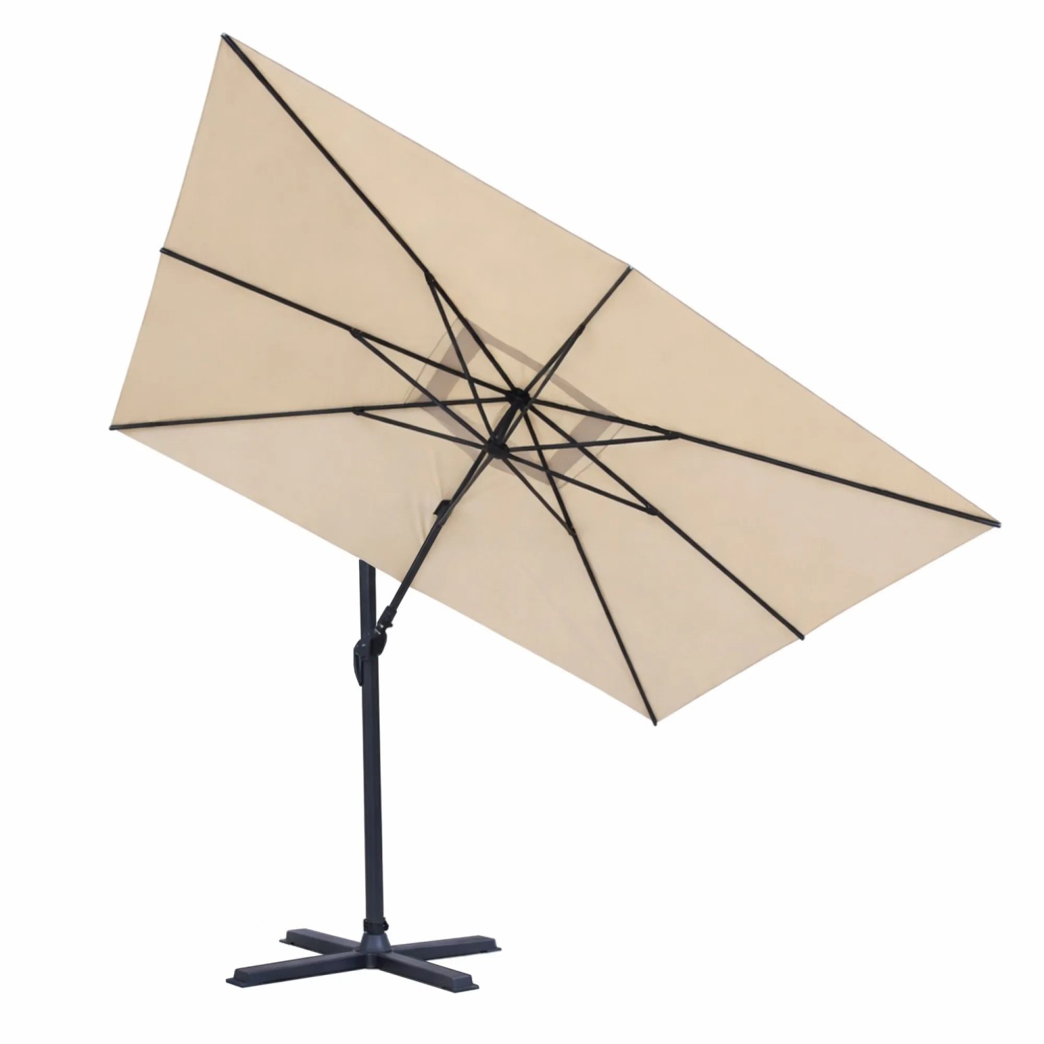 osoltus Ampelschirm Grande KOS Alu mit Kurbel 4 X 3m Tild Axial Schwenkbar Beige