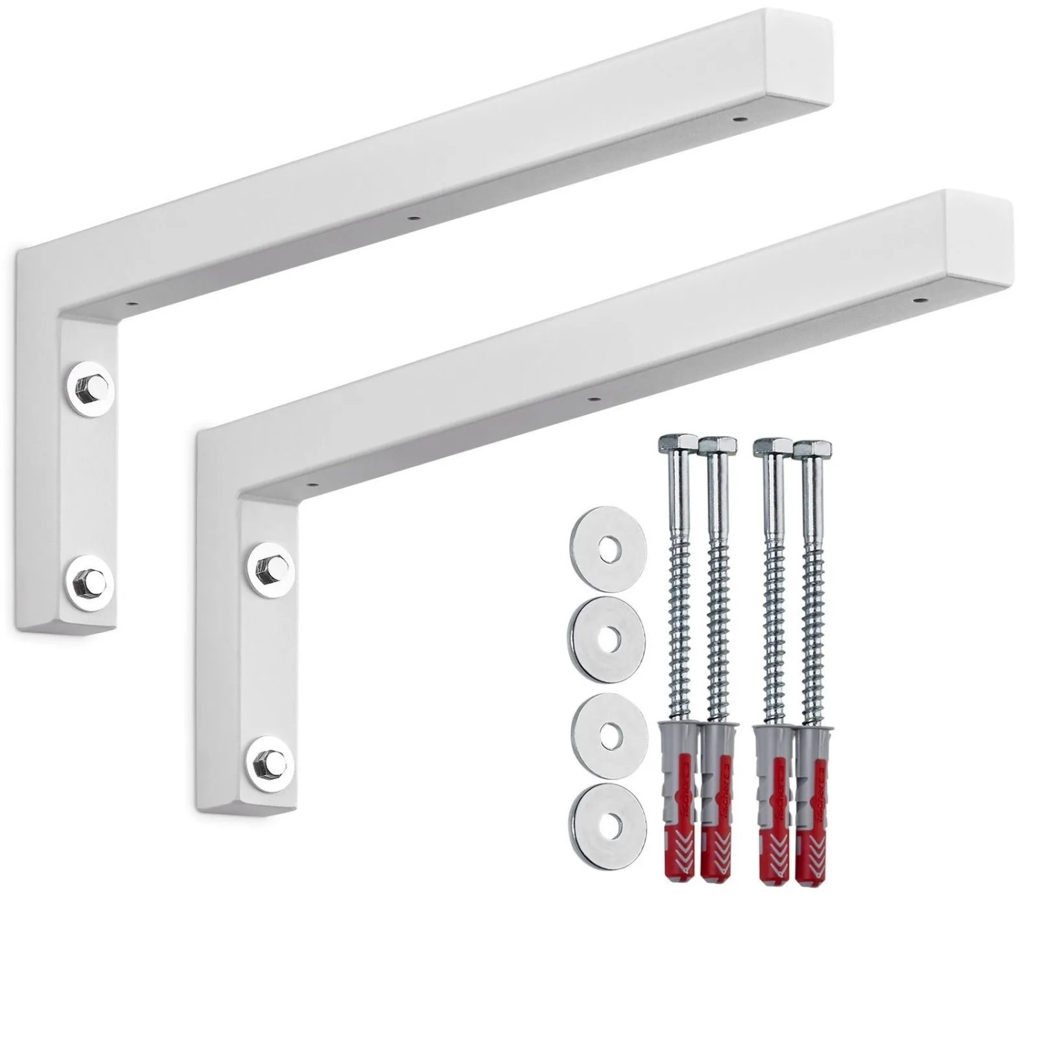 SOTECH 2 x Wandkonsole L-Winkel WK450 450 x 150 x 30 mm Weiß Matt