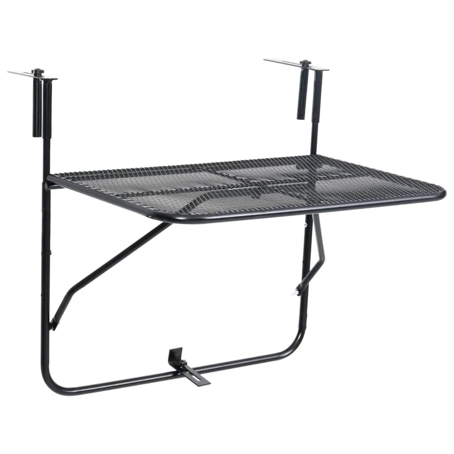 vidaXL Balkontisch Schwarz 60x40 cm Stahl 325924