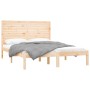 vidaXL Holzbett 120x200 cm: Bettgestell aus Kiefernholz mit Lattenrost und Kopfteil.