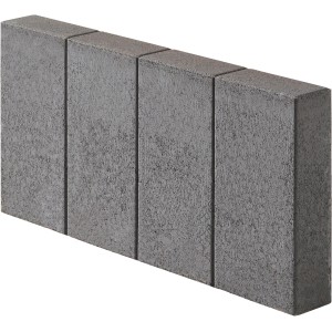 Anthrazitfarbener Rechteck Palisadenrandstein aus Beton, 6x25x50 cm, für Beet- und Wegeinfassung.