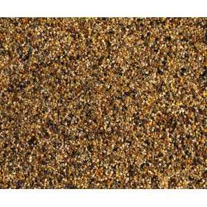 Ockerfarbener Scherf Quarzkies, 2-4 mm, ideal für Zierflächen und Bodenbeläge.