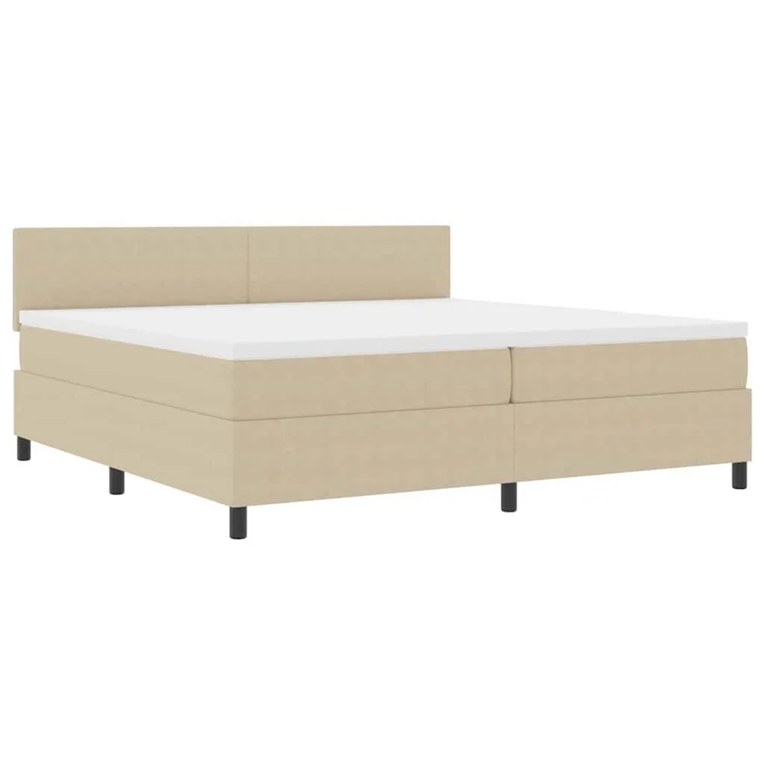 vidaXL Boxspringbett Hellgrau und Weiß 203 x 200 x 88 cm Cordstoff 3337530