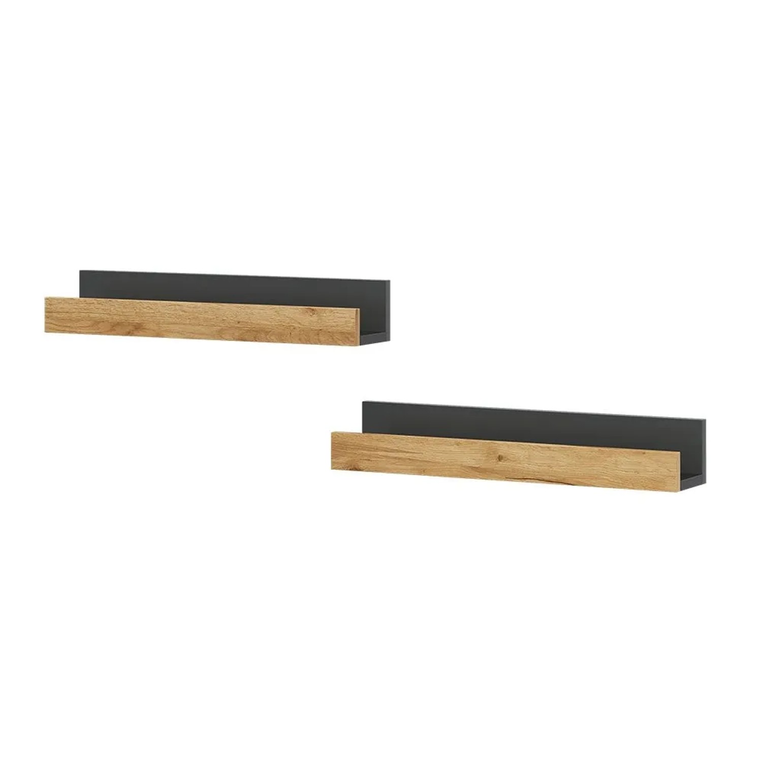 Vicco Wandregal Tomy Anthrazit Goldkraft Eiche 60 x 10 2er Set Art Nr 54673
