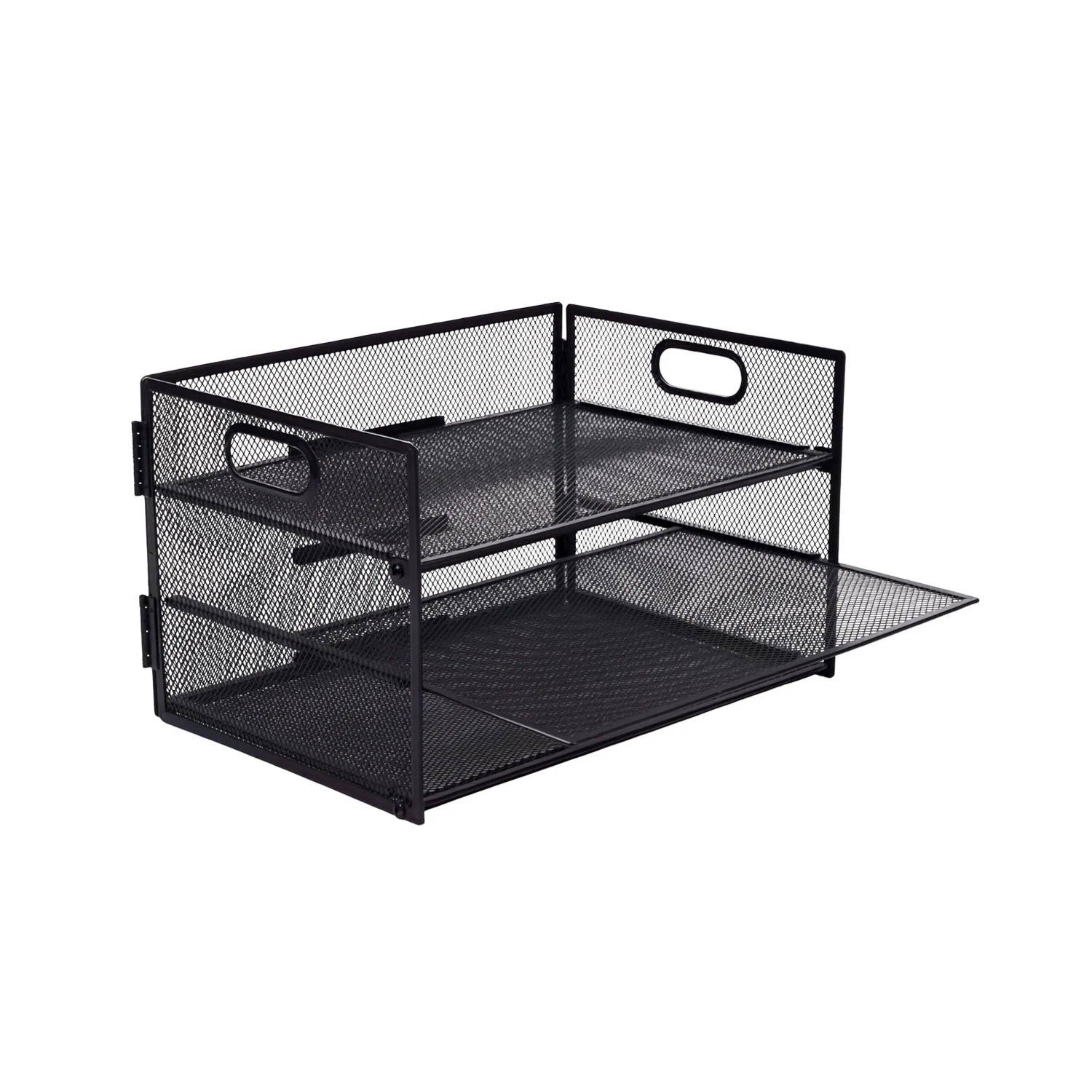 Relaxdays Dokumentenablage Metall Schwarz 3 Fächer Herausziehbar 20,5 cm x 32,5 cm x 23,5 cm 1,1 kg