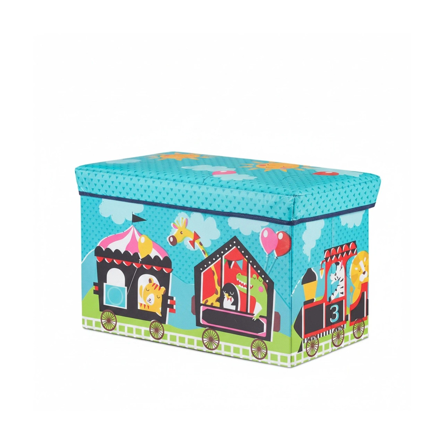 Relaxdays Sitzbox Polyester Mehrfarbig Faltbar Circus 36 cm x 60,5 cm x 30,5 cm 2 kg
