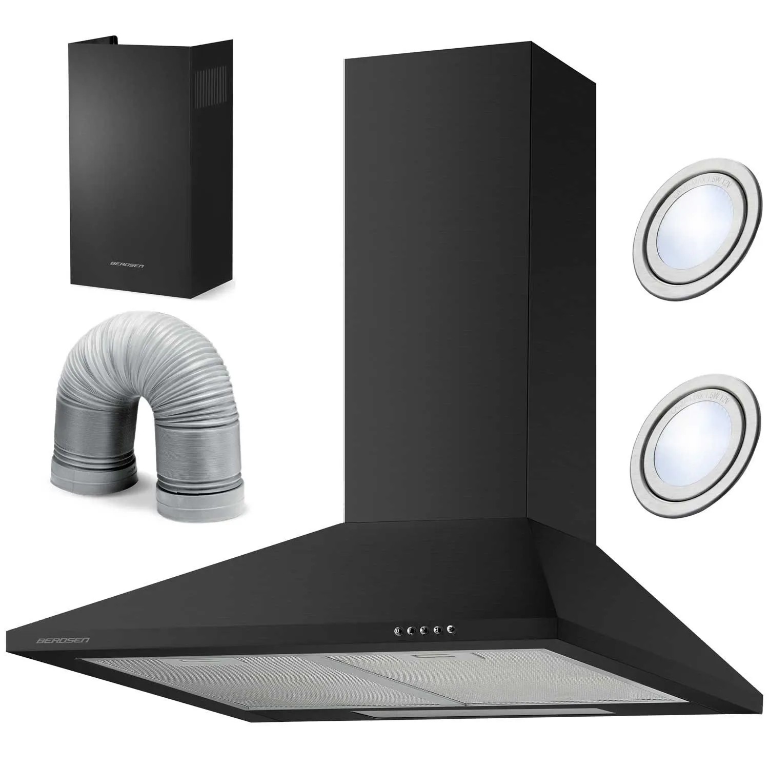 Berdsen Bt 214 60 Cm Kamin Dunstabzugshaube Schwarz