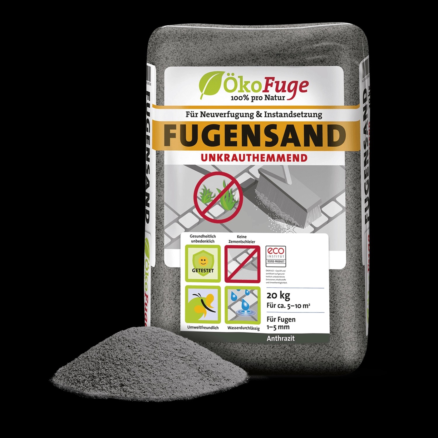 ökofuge Fugensand Anthrazit 20kg x 15 Sack 300kg Palette