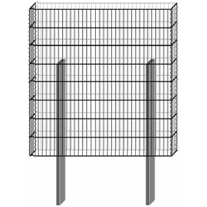 Bellissa Gabione Limes Pico12 Bausatz, 120x115x12cm, mit Pfosten. Gabionen-Bausatz für den Garten.