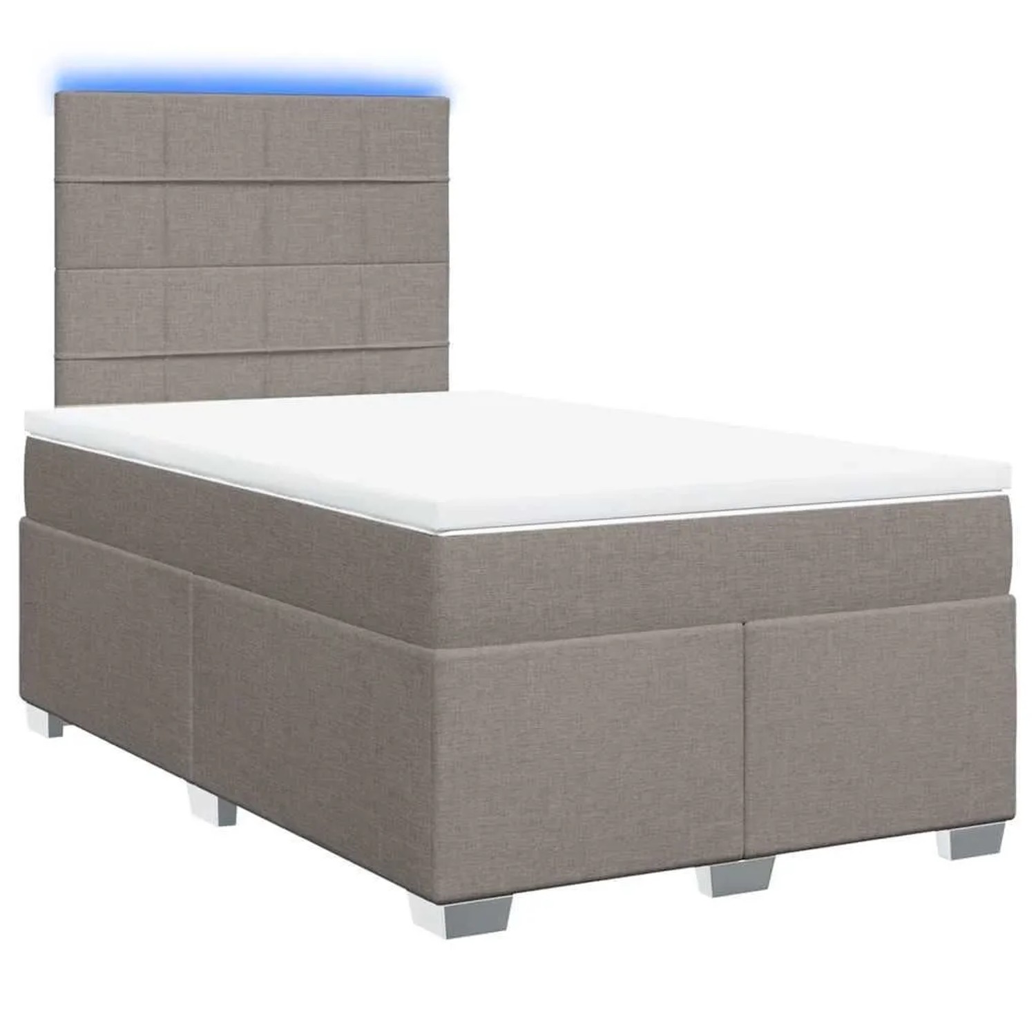 vidaXL Boxspringbett mit Matratze Taupe 120x200 cm Stoff 3292759