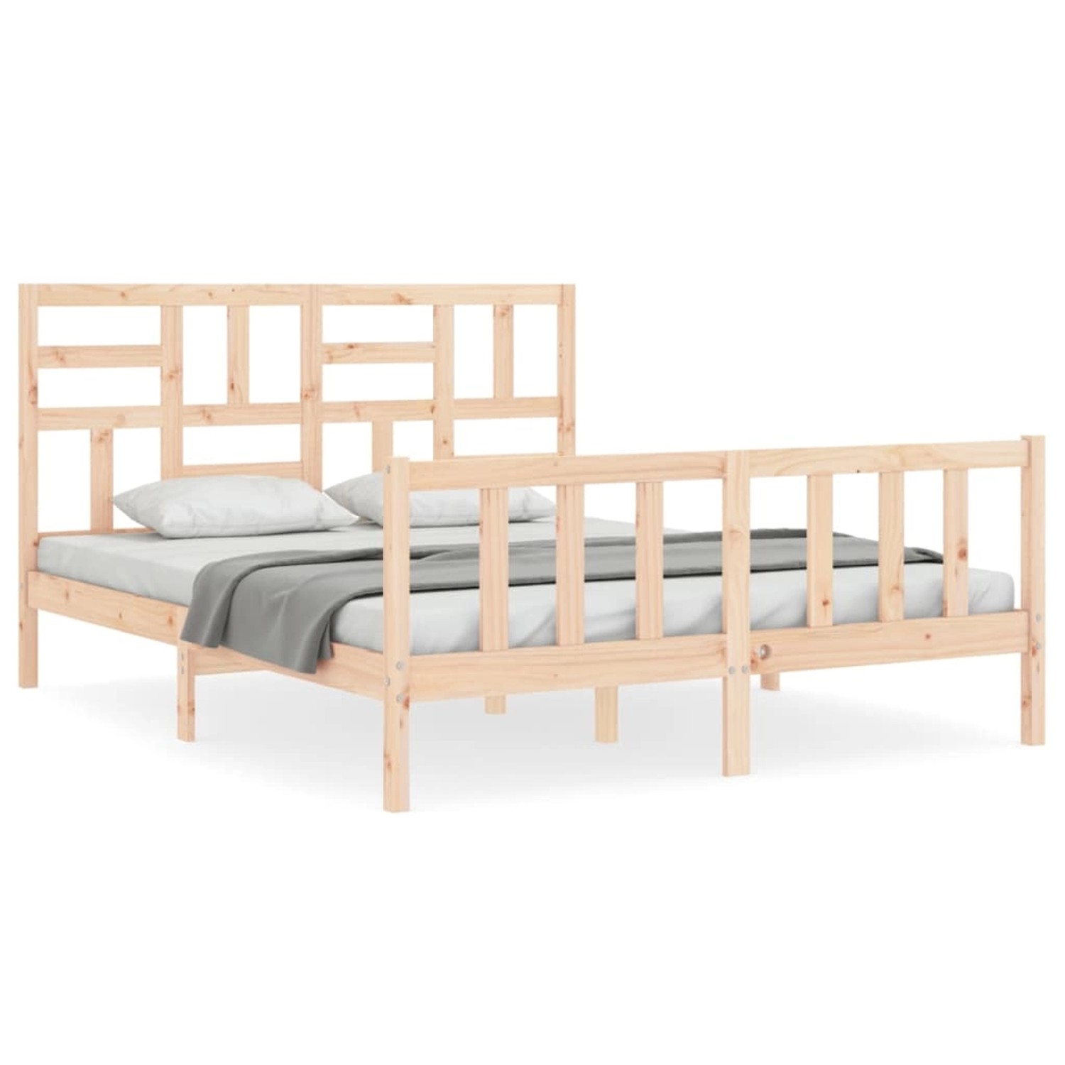 vidaXL Massivholzbett mit Kopfteil 160x200 cm1934456 günstig online kaufen