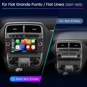 Junsun Autoradio für FIAT Grande Punto/Linea: Vorher-Nachher-Vergleich mit modernem Touchscreen, CarPlay & Android Auto.