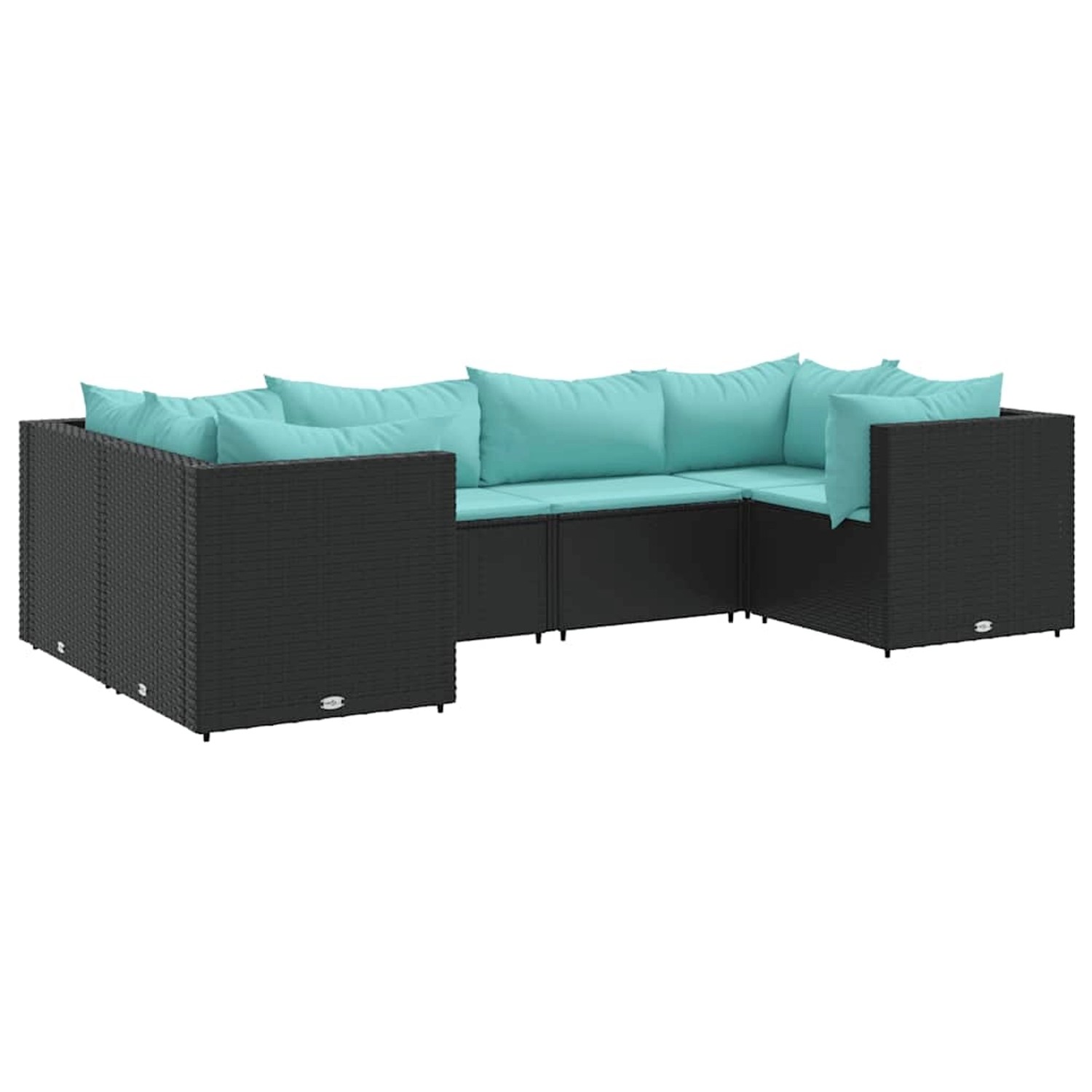 vidaXL 6-Tlg Garten-Lounge-Set mit Kissen Schwarz Poly Rattan 3308252 günstig online kaufen