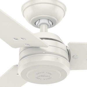 Weißer Hunter Fans Deckenventilator Protos 132 cm mit Wandschalter.