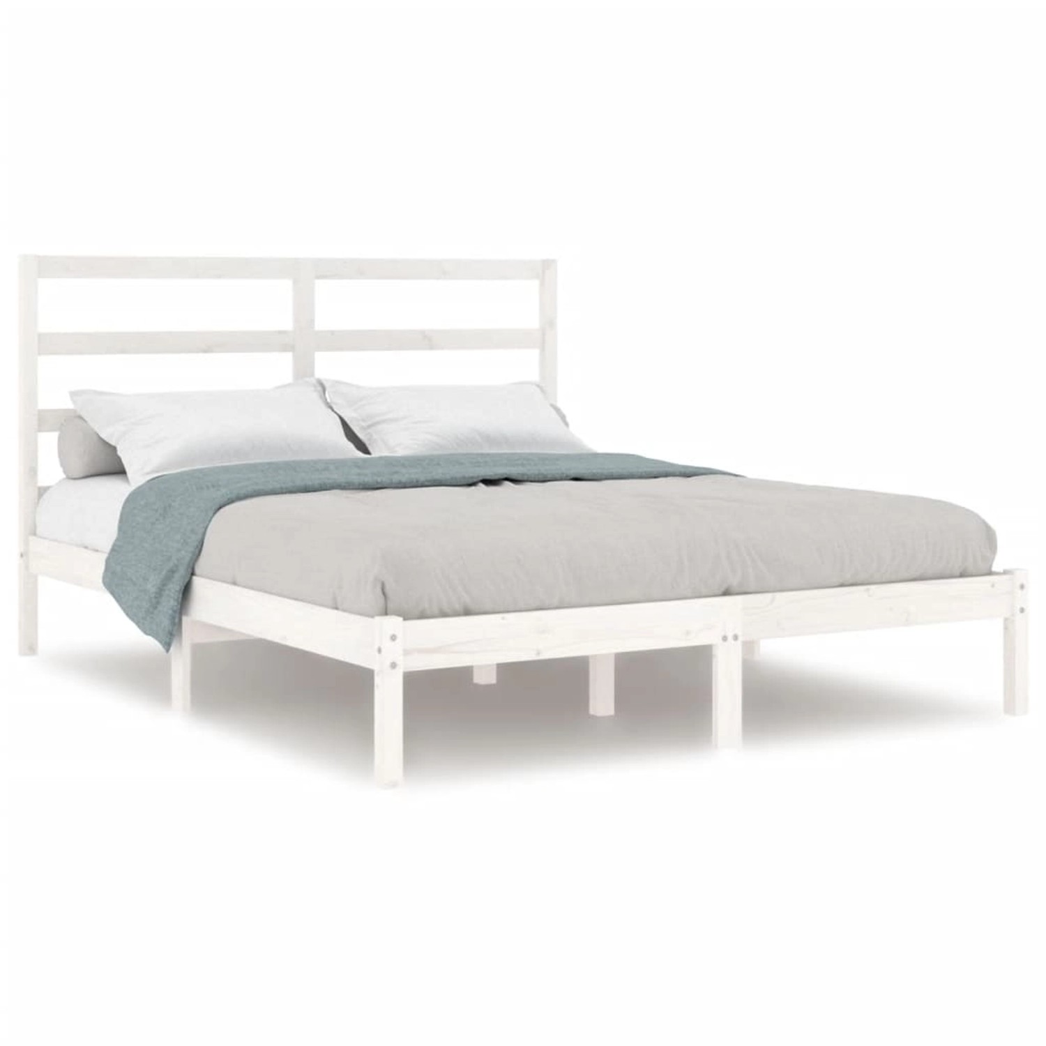 vidaXL Massivholzbett ohne Matratze Weiß 140x190 cm Kiefernholz 3104914 günstig online kaufen