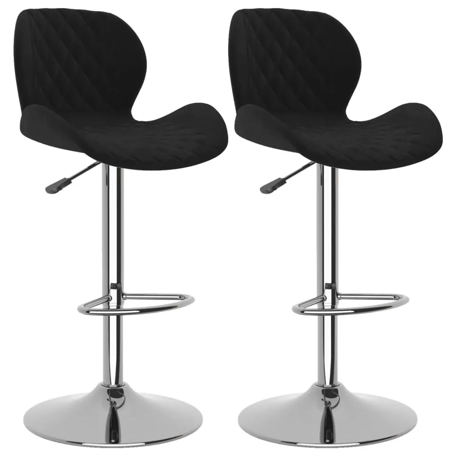 vidaXL Barhocker 2 Stk Schwarz Samt 334908