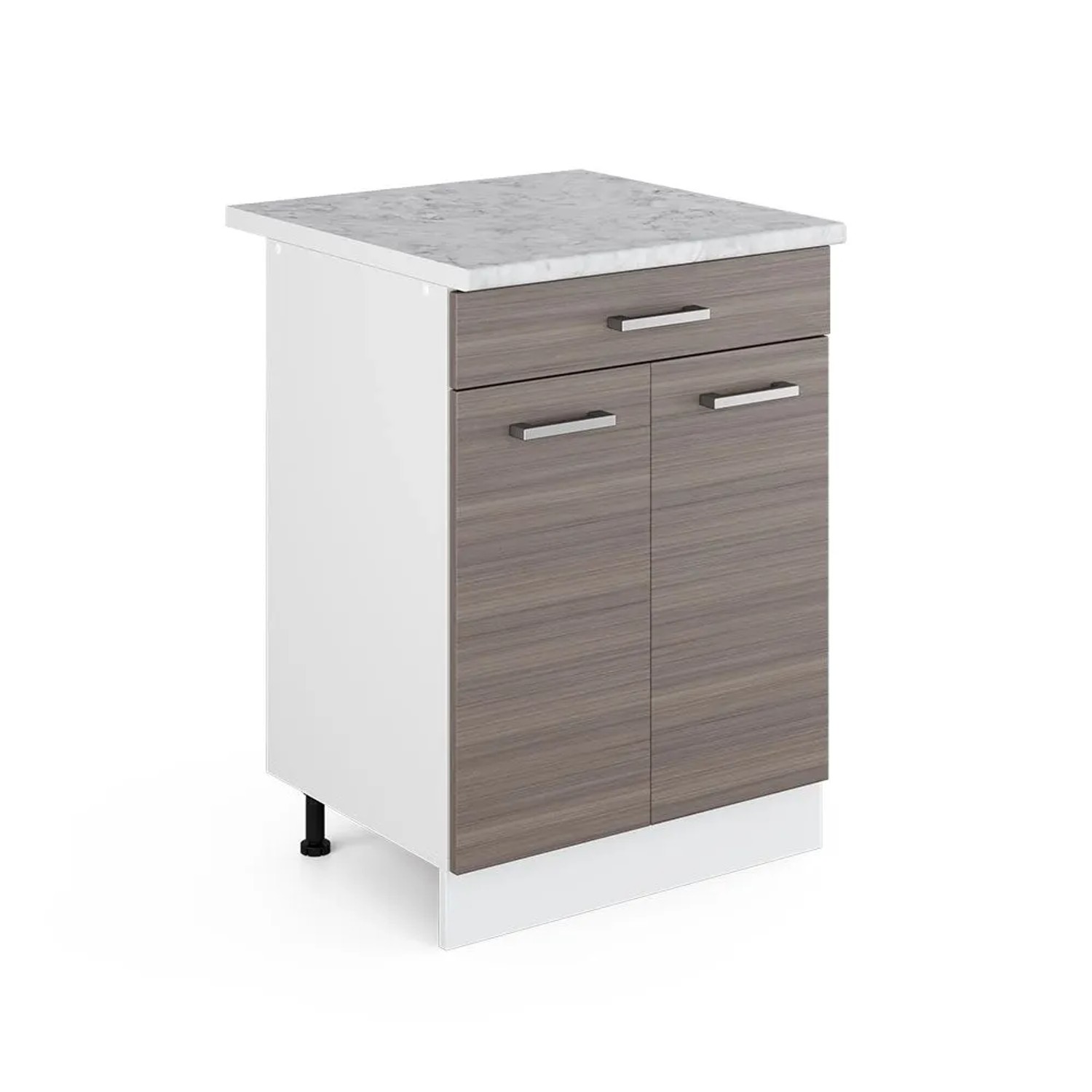 Vicco Küchenunterschrank R-Line EdelGrau 60 cm mit Schublade AP Marmor