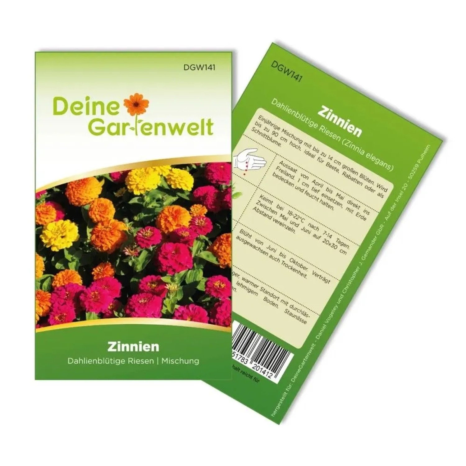 Deine Gartenwelt Zinnie Dahlienblütige Mischung Samen
