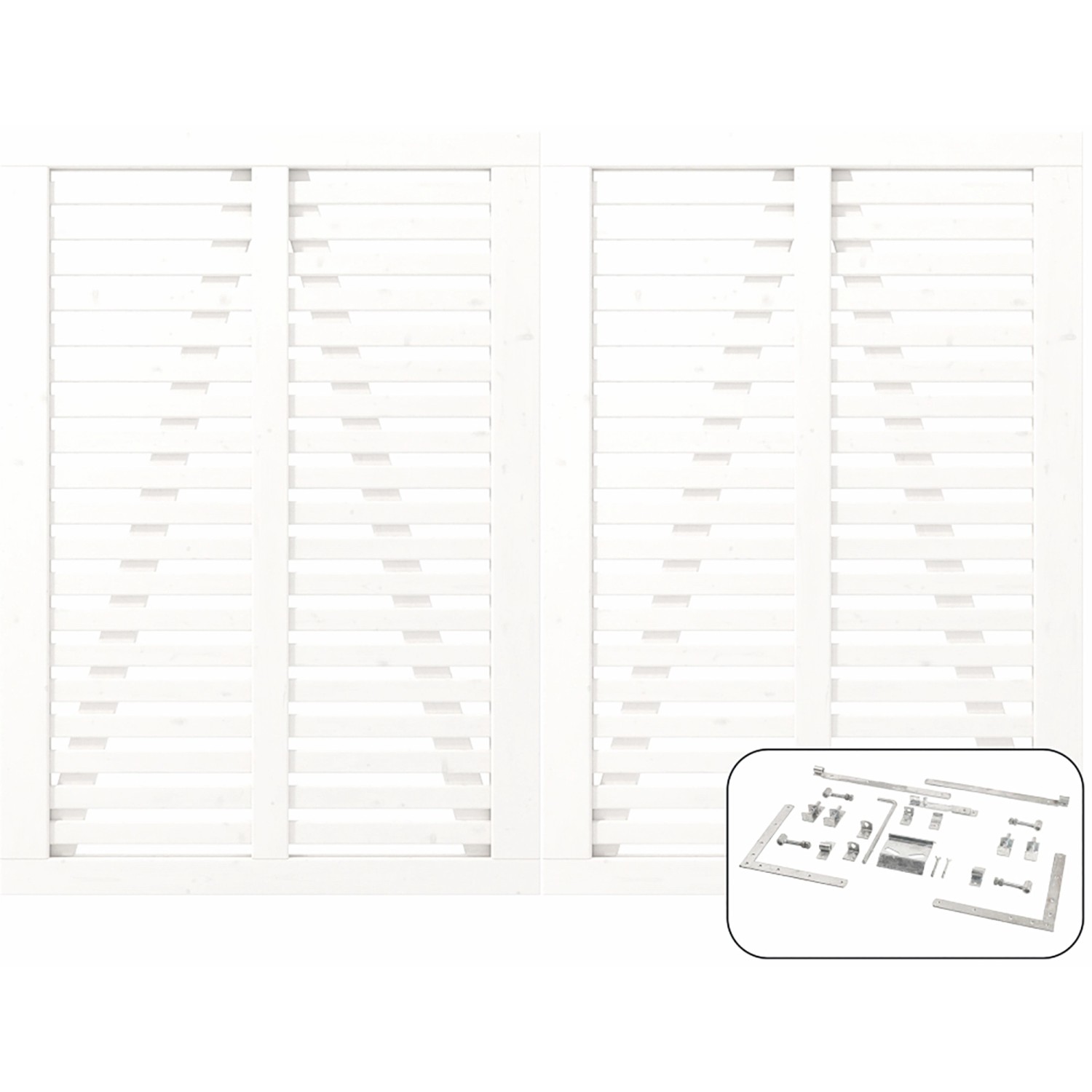 Doppeltor Harmoni Nadelholz Weiß 200 cm x 140 cm günstig online kaufen