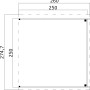 Technische Zeichnung: Dachverlängerung Schwedenrot für Zambezi Gartenhaus, 250x250 cm Fundamentmaß.