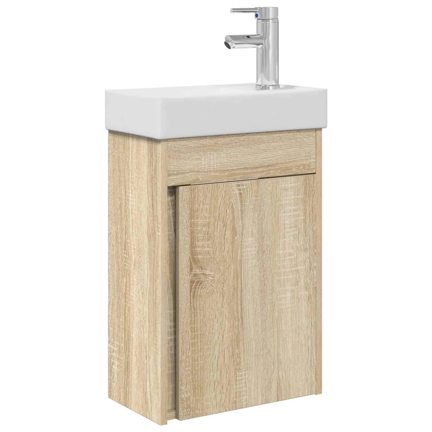 vidaXL Badezimmer Waschtischunterschrank mit Wasserhahn Sonoma-Eiche 889523