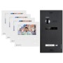 Balter Evo Mini Video Türsprechanlage mit 4 Monitoren, Türstation in Schwarz.
