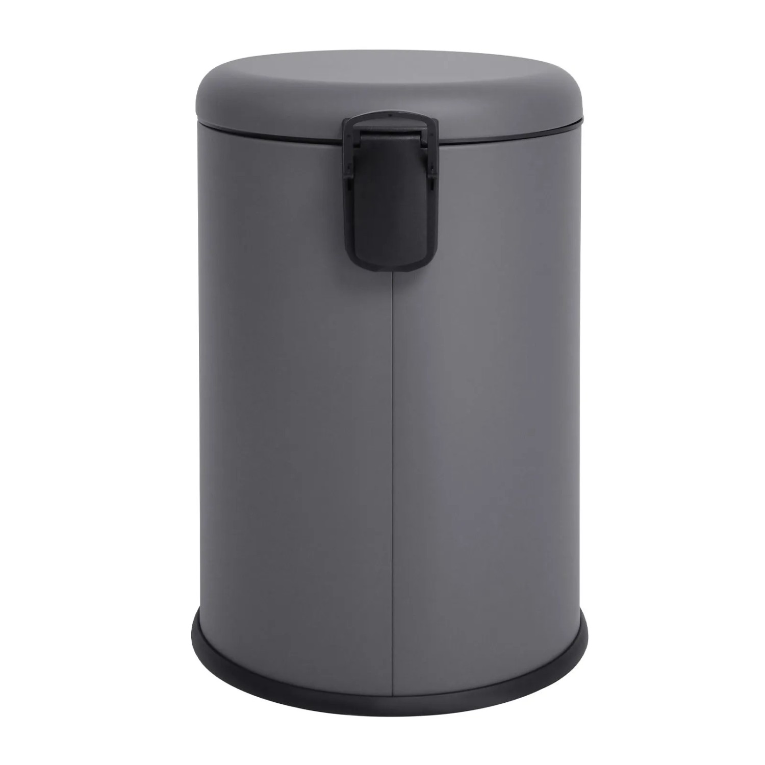 Runder, grauer Svita T20 Treteimer aus pulverbeschichtetem Stahl, 20L, mit schwarzem Pedal.