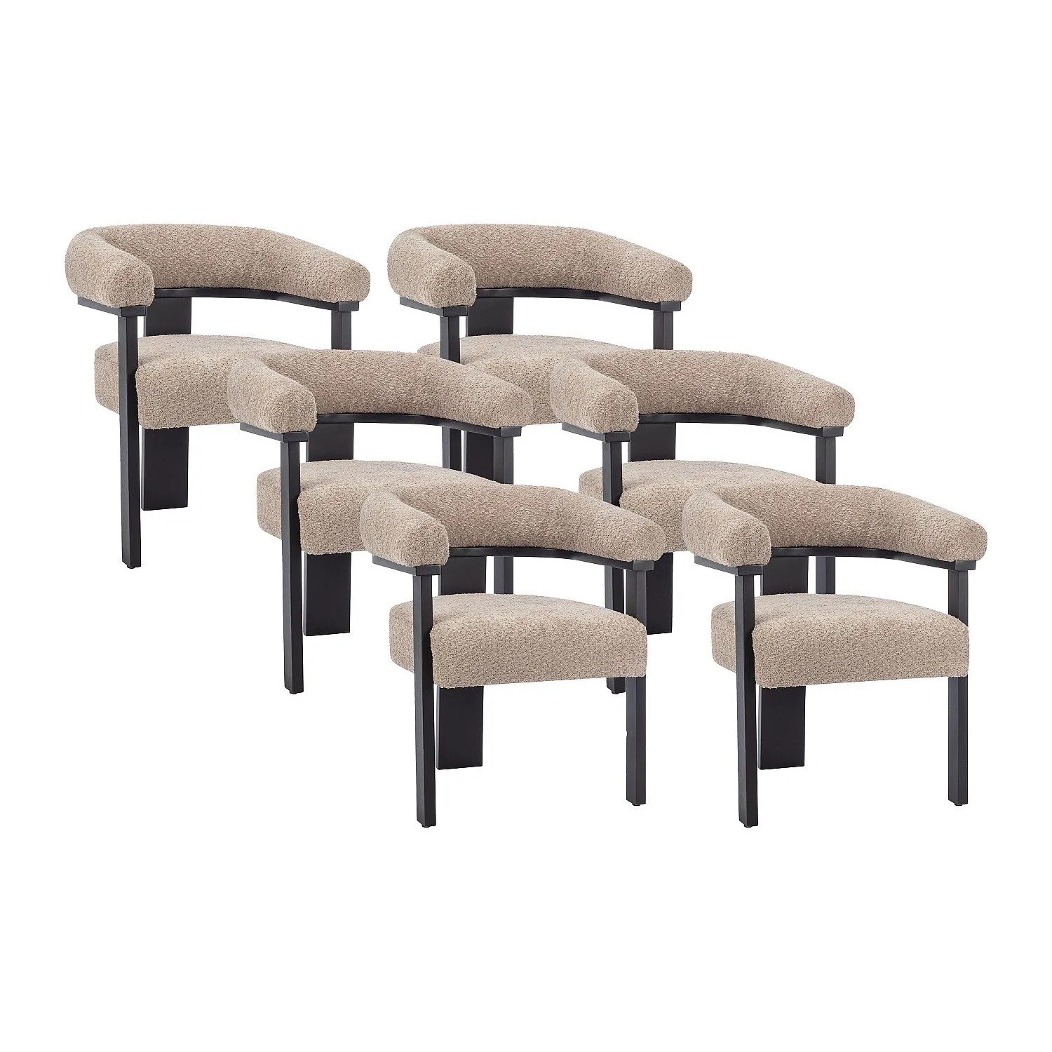 Vente-unique Stuhl Livelia Schwarz  Taupe 64 cm