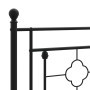 Schwarzes Metall Bettgestell (80x200 cm) mit Kopfteil im Detail.