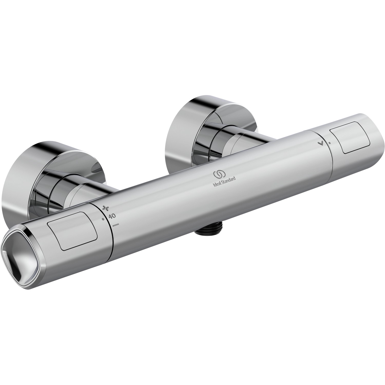 Ideal Standard Ceratherm T100 Brausethermostat AP Chrom, Aufputz-Thermostat mit zwei Griffen.