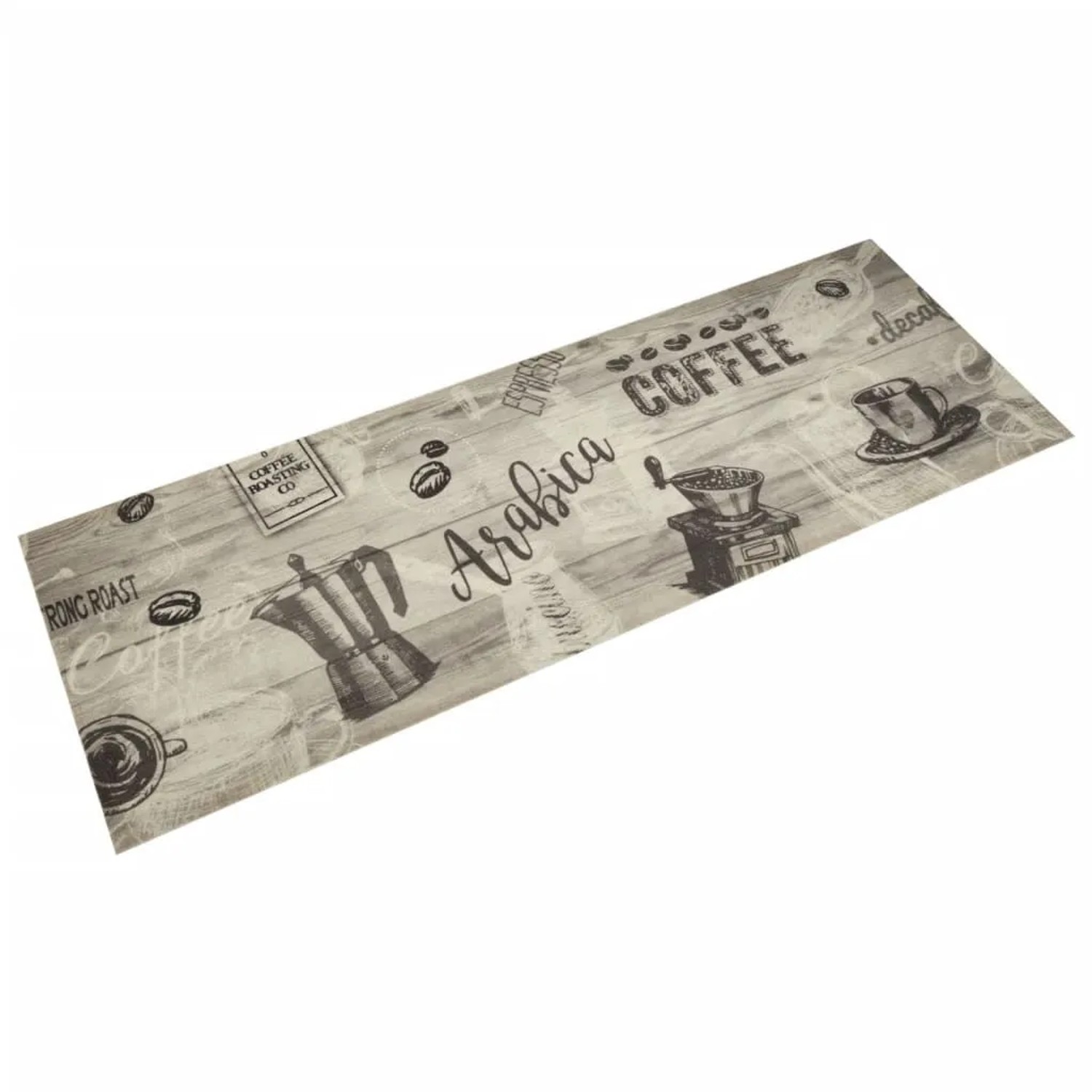 vidaXL Küchenteppich Waschbar Kaffee Grau 60x180 cm Samt 4005582