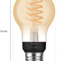 Philips Hue Filament LED Lampe E27, warmweiß, dimmbar, im Vintage-Look.