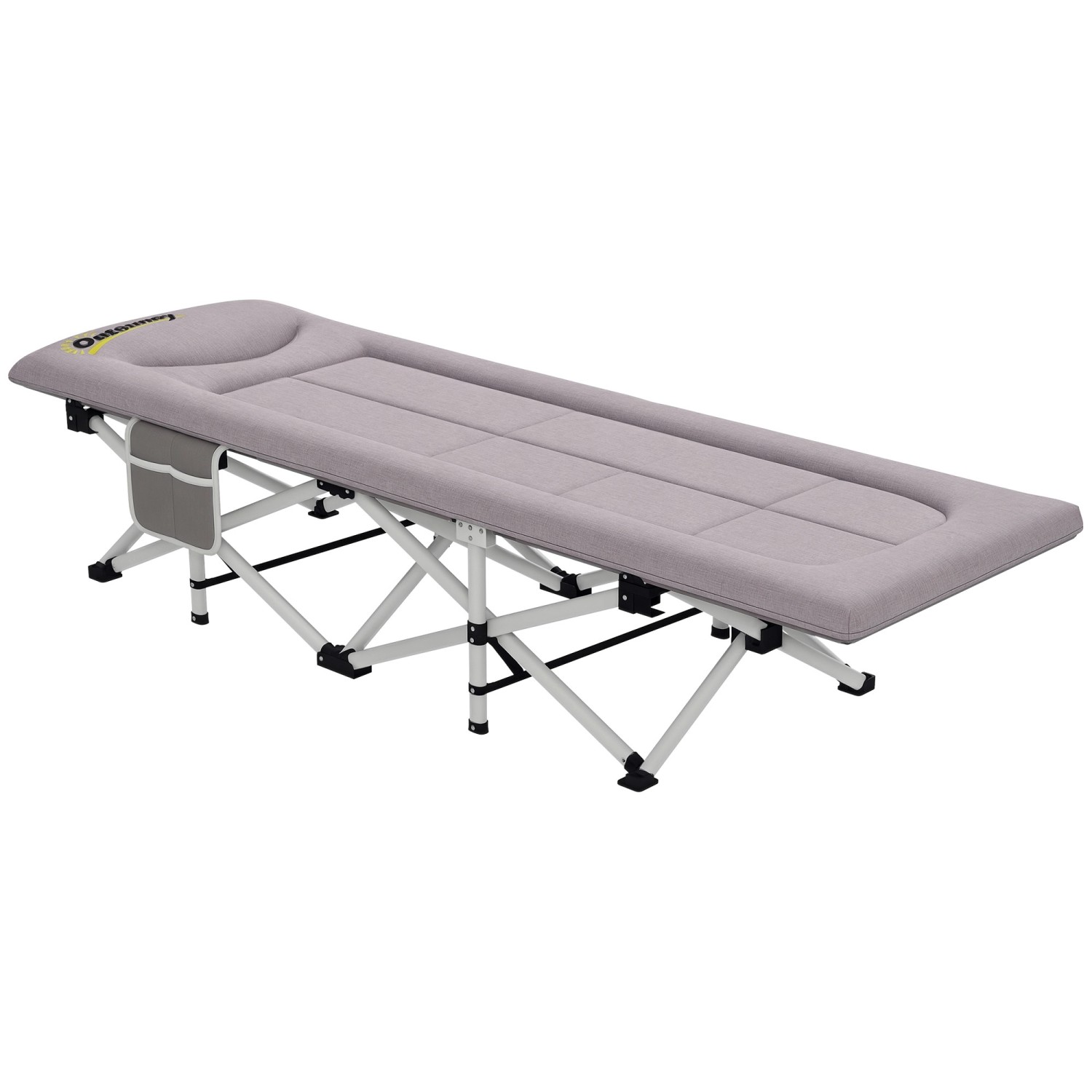 Outsunny Feldbett Stahl Oxford Polyester Grau 200L x 65B x 42H cm günstig online kaufen