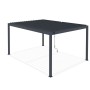 Freistehende, graue Cazeboo Piana Bioklimatische Pergola 4x3m aus Aluminium mit Stahl Lamellen.