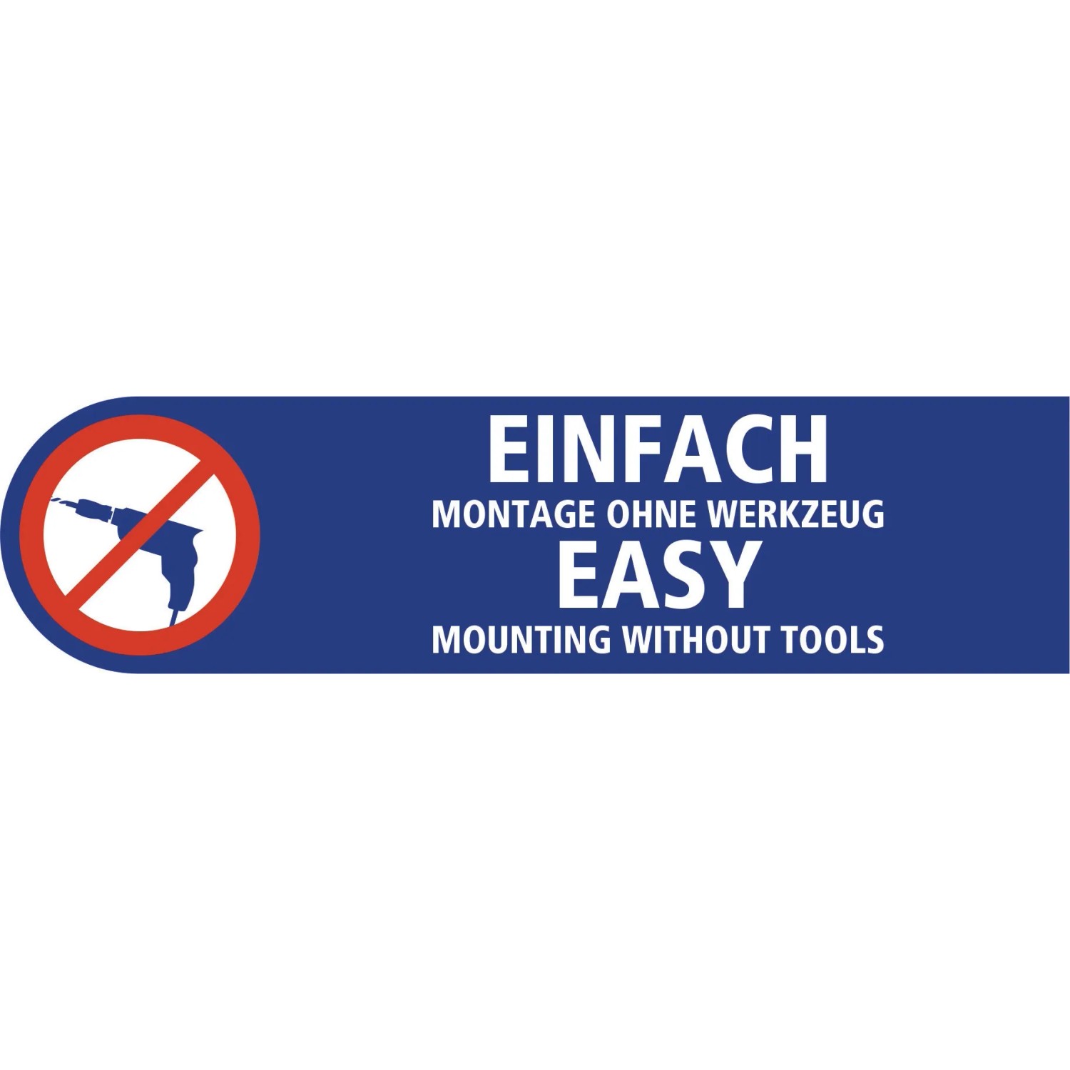 Symbol für einfache Montage des tesa Magnetvorhangs ohne Werkzeug.
