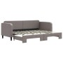 Ausgezogenes, taupefarbenes vidaXL Tagesbett/Schlafsofa (80x200 cm) mit Lattenrost.