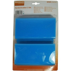 Steinbach Handschrubber Doppelpack zur Poolreinigung, blaue Schwämme im Set.