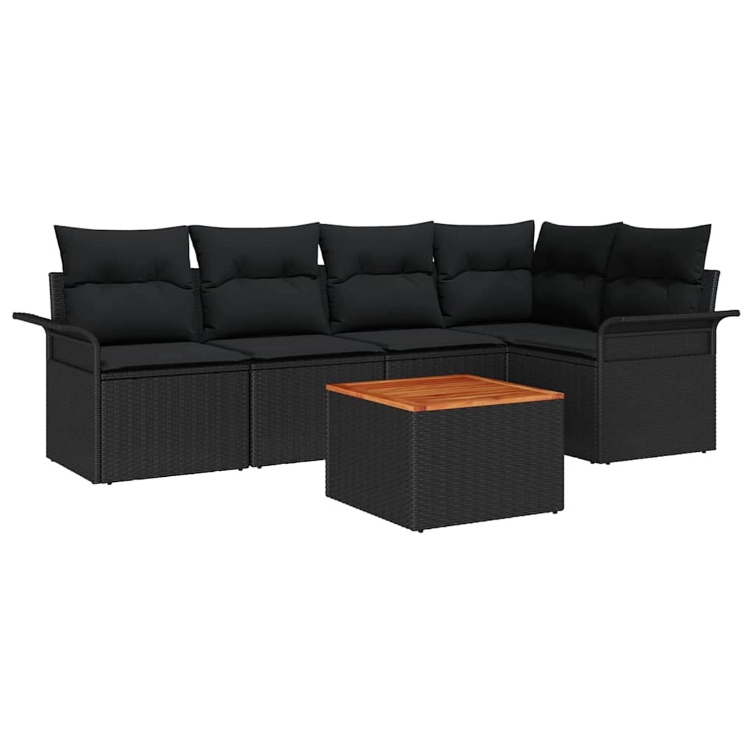 vidaXL Garten-Sofa-Set 6-Tlg Schwarz Poly Rattan 3347331 günstig online kaufen