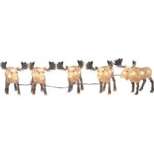 Konstsmide LED Acryl Elche, 5er-Set, warmweiß, für die weihnachtliche Außendeko.