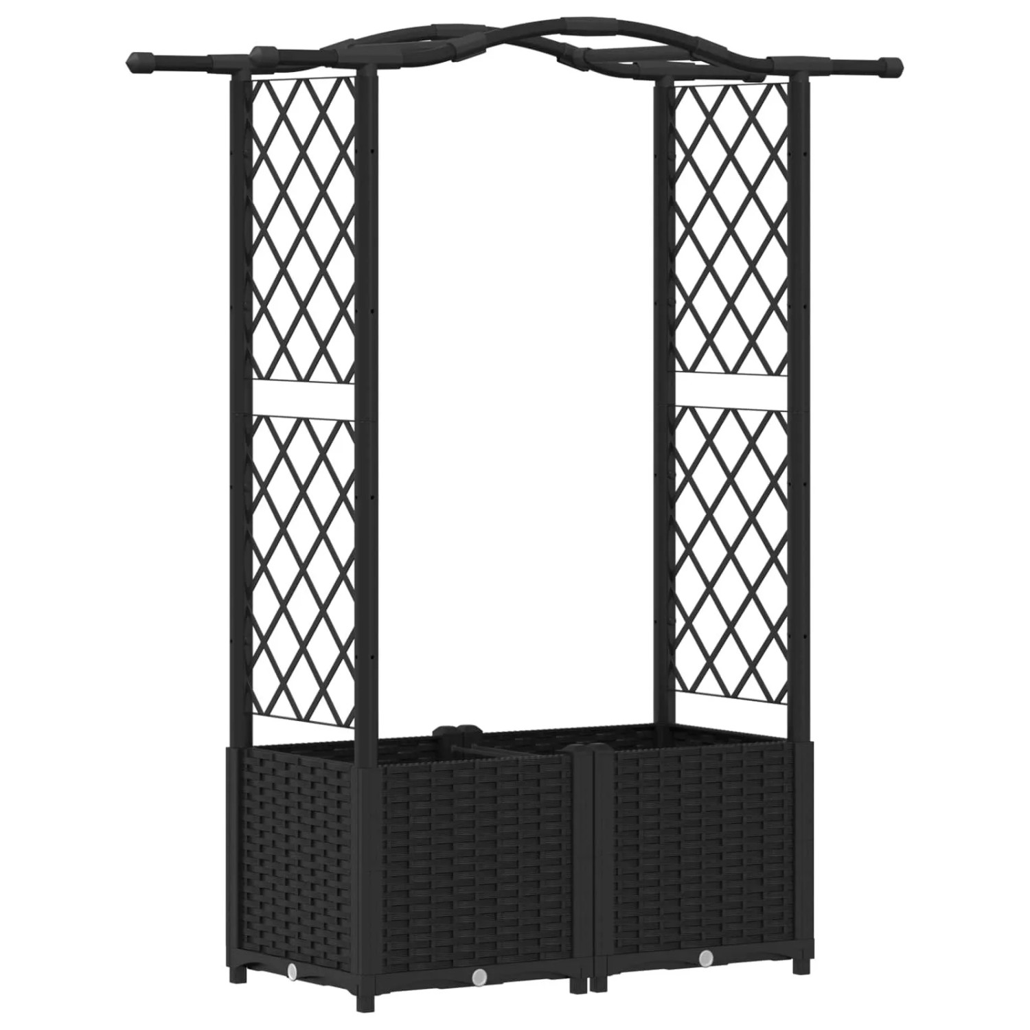 vidaXL Hochbeet mit Rankgitter und Dach Schwarz 125 x 40 x 138 cm PP 42032530